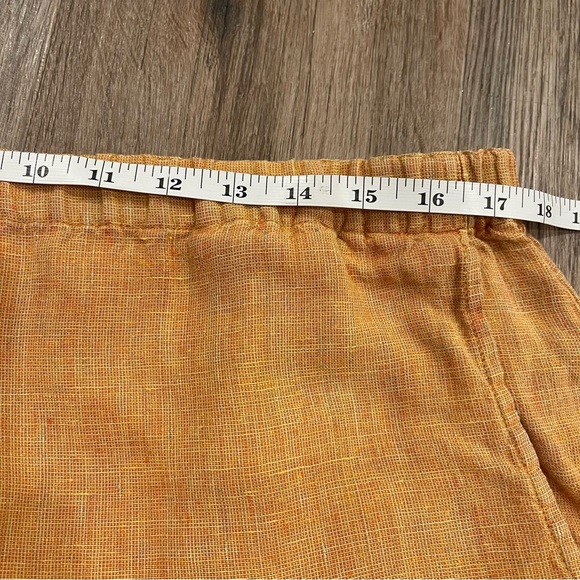 FLAX Linen Shirt Top Pants Twin Set Women’s Small Orange Lagenlook Boho Coastal - Picture 8 of 12